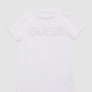 Guess White Short Sleeve Tee with Stud Logo. NWT size 14